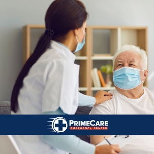 treating old man with respiratory infection