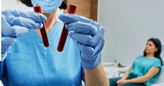 Blood samples obtained from client